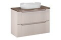 Set mobiler baie, dulap cu lavoar, 80 cm, Nova Cashmere Natural, Comad, MDF/PAL laminat, casmir mat