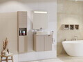 Set mobilier baie, dulap dublu si 2 lavoare, 140 cm D S Un Beyond, Nova Cashmere Oak, Comad, MDF/PAL laminat, casmir mat