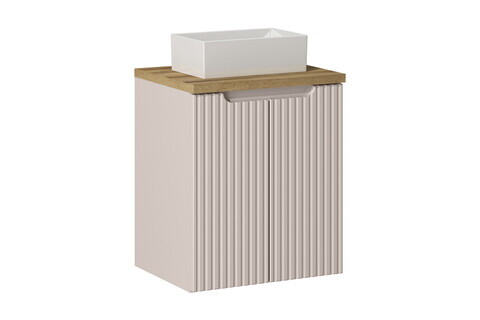 Set mobiler baie, dulap cu lavoar, 50 cm D Un Gaja, Nova Cashmere Oak, Comad, MDF/PAL laminat, casmir mat