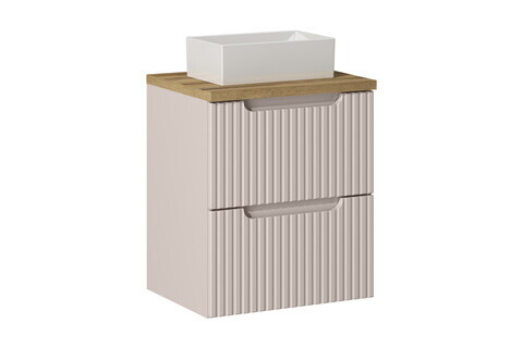 Set mobiler baie, dulap cu lavoar, 50 cm S Un Gaja, Nova Cashmere Oak, Comad, MDF/PAL laminat, casmir mat