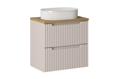 Set mobiler baie, dulap cu lavoar, 60 cm S Un Beyond, Nova Cashmere Oak, Comad, MDF/PAL laminat, casmir mat