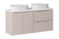 Set mobilier baie, dulap dublu si 2 lavoare, 120 cm, Nova Cashmere White, Comad, MDF/PAL laminat, casmir mat