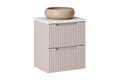 Set mobiler baie, dulap cu lavoar, 50 cm S Un Wik, Nova Cashmere White, Comad, MDF/PAL laminat, casmir mat