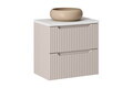 Set mobiler baie, dulap cu lavoar, 60 cm S Un Wik, Nova Cashmere White, Comad, MDF/PAL laminat, casmir mat