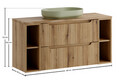 Set mobilier baie, dulap dublu cu lavoar, 120 cm, Nova Coast Evoke Oak, Comad, MDF/PAL laminat, stejar coast evoke