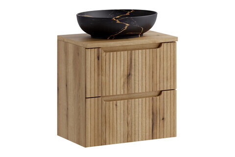 Set mobiler baie, dulap cu lavoar, 60 cm, Nova Coast Evoke Oak, Comad, MDF/PAL laminat, stejar coast evoke