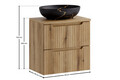 Set mobiler baie, dulap cu lavoar, 60 cm, Nova Coast Evoke Oak, Comad, MDF/PAL laminat, stejar coast evoke