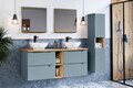 Dulap inalt cu usi, cu fixare pe perete, Nova Denim, Comad, 30x25x140 cm, MDF/PAL laminat, denim