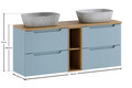 Set mobilier baie, dulap dublu si 2 lavoare, 140 cm, Nova Denim Oak, Comad, MDF/PAL laminat, stejar coast evoke