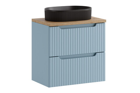 Set mobiler baie, dulap cu lavoar, 60 cm S Un Beyond, Nova Denim Oak, Comad, MDF/PAL laminat, denim