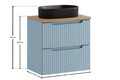 Set mobiler baie, dulap cu lavoar, 60 cm S Un Beyond, Nova Denim Oak, Comad, MDF/PAL laminat, denim