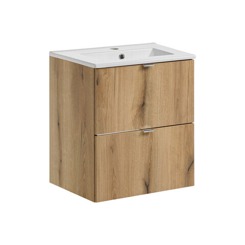 Set dulap de baie cu lavoar, 50 cm S Dance, Nova Oak, Comad, PAL laminat, stejar coast evoke