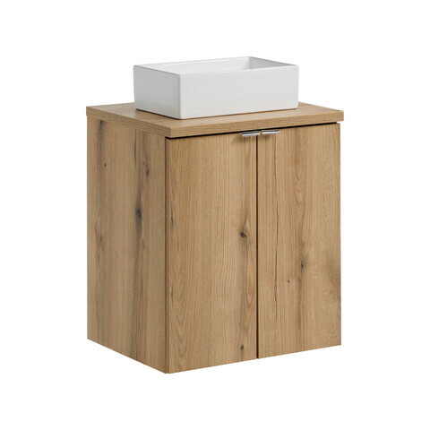 Set mobiler baie, dulap cu lavoar, 50 cm D Un Gaja, Nova Oak, Comad, PAL laminat, stejar coast evoke