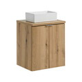 Set mobiler baie, dulap cu lavoar, 50 cm D Un Gaja, Nova Oak, Comad, PAL laminat, stejar coast evoke