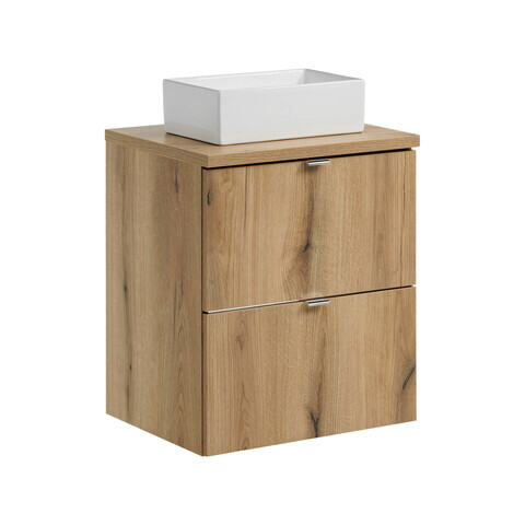 Set mobiler baie, dulap cu lavoar, 50 cm S Un Gaja, Nova Oak, Comad, PAL laminat, stejar coast evoke