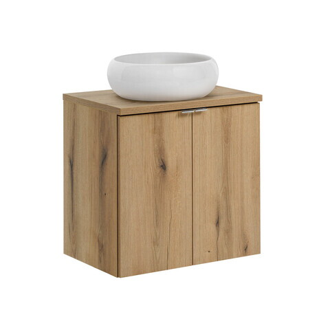 Set mobiler baie, dulap cu lavoar, 60 cm D Un Wik, Nova Oak, Comad, PAL laminat, stejar coast evoke