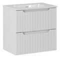 Set dulap de baie cu lavoar, 60 cm S Sky, Nova White, Comad, MDF/PAL laminat, alb mat