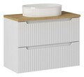 Set mobiler baie, dulap cu lavoar, 80 cm S Un Beyond, Nova White, Comad, MDF/PAL laminat, alb mat