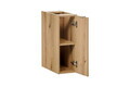 Set mobilier baie, dulap dublu si 2 lavoare, 140 cm D Un Beyond, Nova White Oak, Comad, MDF/PAL laminat, alb mat