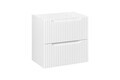 Set mobilier baie, dulap cu lavoar, 60 cm S Un Beyond, Nova White Oak, Comad, MDF/PAL laminat, alb mat