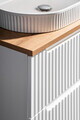 Set mobilier baie, dulap cu lavoar, 60 cm S Un Beyond, Nova White Oak, Comad, MDF/PAL laminat, alb mat