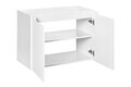 Set mobiler baie, dulap cu lavoar, 80 cm D Un Beyond, Nova White Oak, Comad, MDF/PAL laminat, alb mat