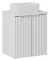 Set mobiler baie, dulap cu lavoar, 50 cm D Un Gaja, Nova White, Comad, MDF/PAL laminat, alb mat