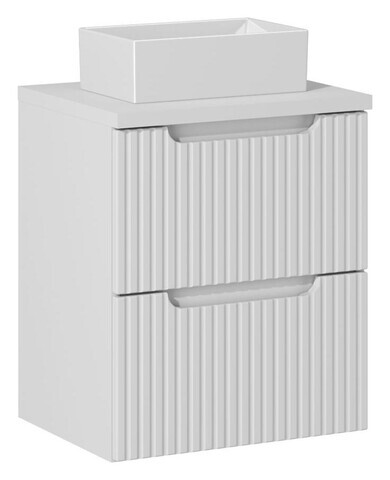 Set mobiler baie, dulap cu lavoar, 50 cm Gaja, Nova White, Comad, MDF/PAL laminat, alb mat