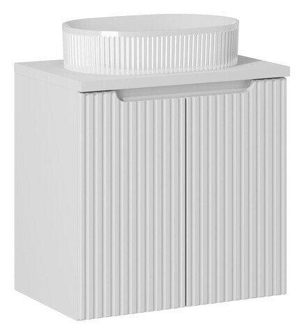 Set mobilier baie, dulap cu lavoar, 60 cm D Un Beyond, Nova White, Comad, MDF/PAL laminat, alb mat