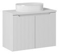 Set mobiler baie, dulap cu lavoar, 80 cm D Un Beyond, Nova White, Comad, MDF/PAL laminat, alb mat