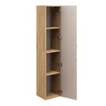 Dulap inalt cu usa, cu fixare pe perete, Ocean Beige, Comad, 35x33x170 cm, MDF/PAL laminat, stejar
