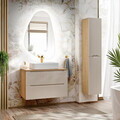 Dulap inalt cu usi, cu fixare pe perete, Ocean Beige, Comad, 35x33x170 cm, MDF/PAL laminat, stejar