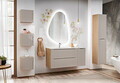 Dulap inalt cu usi, cu fixare pe perete, Ocean Beige, Comad, 35x33x170 cm, MDF/PAL laminat, stejar