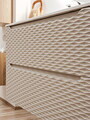 Set mobilier baie, dulap dublu si 2 lavoare, 120 cm S Un Cloud, Ocean Beige, Comad, MDF/PAL laminat, stejar