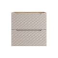 Set mobilier baie, dulap dublu si 2 lavoare, 120 cm S Un Cloud, Ocean Beige, Comad, MDF/PAL laminat, stejar