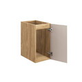 Set mobilier baie, dulap cu sertare si 2 lavoare, 120 cm S Un Smile, Ocean Beige, Comad, MDF/PAL laminat, stejar