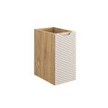 Set mobilier baie, dulap cu sertare si 2 lavoare, 120 cm S Un Smile, Ocean Beige, Comad, MDF/PAL laminat, stejar