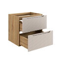 Set mobiler baie, dulap cu lavoar, 60 cm S Un Nika, Ocean Beige, Comad, MDF/PAL laminat, stejar