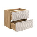 Set mobiler baie, dulap cu lavoar, 70 cm S Un Cloud, Ocean Beige, Comad, MDF/PAL laminat, stejar