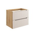 Set mobiler baie, dulap cu lavoar, 70 cm S Un Cloud, Ocean Beige, Comad, MDF/PAL laminat, stejar