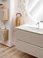 Set mobiler baie, dulap cu lavoar, 70 cm S Un Cloud, Ocean Beige, Comad, MDF/PAL laminat, stejar
