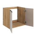 Set mobilier baie, dulap dublu cu lavoar, 90 cm D Un Nika, Ocean Beige, Comad, MDF/PAL laminat, stejar