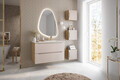Set mobiler baie, dulap cu lavoar, 90 cm  S Un Kati, Ocean Beige, Comad, MDF/PAL laminat, stejar