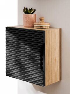 Negru mat;Stejar, Ocean Black 35x19x35 cm