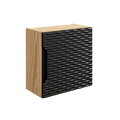 Dulap suspendat cu 1 usa, Ocean Black, Comad, 35x19x35 cm, MDF/PAL laminat, negru mat/stejar