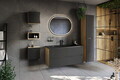 Dulap suspendat cu 1 usa, Ocean Black, Comad, 35x19x35 cm, MDF/PAL laminat, negru mat/stejar