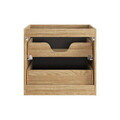 Set mobilier baie, dulap dublu si 2 lavoare, 120 cm Mona, Ocean Black, Comad, MDF/PAL laminat, negru mat/stejar