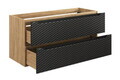 Set mobiler baie, dulap cu lavoar, 120 cm Slim, Ocean Black, Comad, MDF/PAL laminat, negru mat/stejar