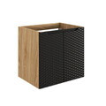 Set mobiler baie, dulap cu lavoar, 60 cm Nika, Ocean Black, Comad, MDF/PAL laminat, negru mat/stejar