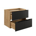 Set mobiler baie, dulap cu lavoar, 70 cm S Cloud, Ocean Black, Comad, MDF/PAL laminat, negru mat/stejar